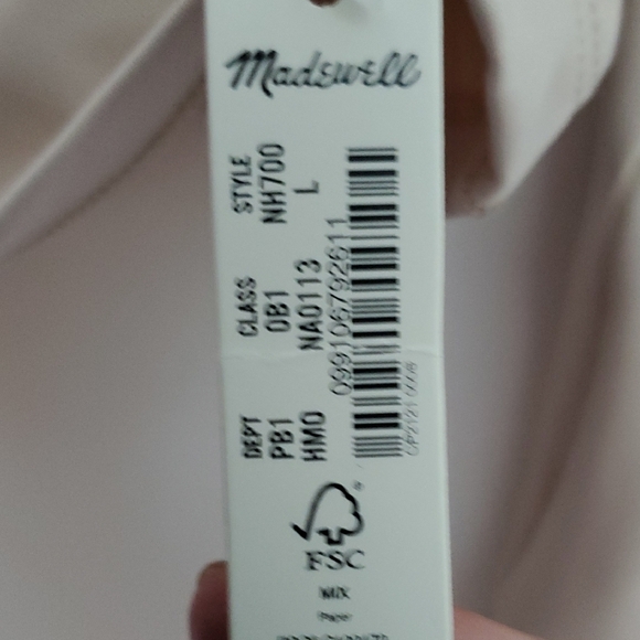 Madewell Cream Long Sleeve Bodysuit - Picture 2 of 5